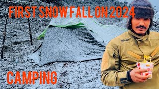 2024 ki pahli snow fall me camping  winter camping on mountain  uttrakhand travel amp camping [upl. by Nedry]