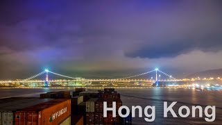 MEGA CONTAINER SHIP passing Hong Kong to China  4K Timelapse  Life at Sea [upl. by Edac]