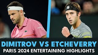 Grigor Dimitrov amp Tomas Martin Etcheverry Entertaining Match 💪  Paris 2024 Highlights [upl. by Anidam]