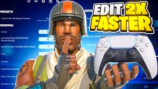 Edit 2x Faster On Controller  Secret Tips To Get Better  Best Pro Settings Chapter 5 Fortnite [upl. by Riegel135]