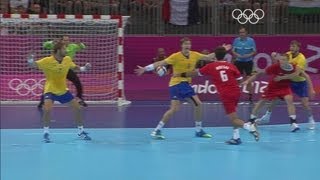 Mens Handball SemiFinal  HUN v SWE  London 2012 Olympics [upl. by Rawdan]