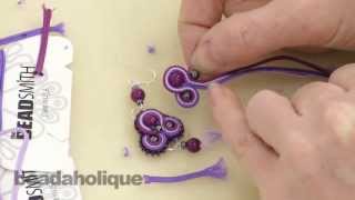 How to do Soutache Bead Embroidery Part 3 How to Add a Side Bead and to End a Stack [upl. by Epolenep]