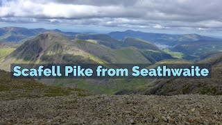 Scafell Pike from Seathwaite via the Corridor Route  3D Aerial FlyThrough Lake District Hiking [upl. by Ledeen]