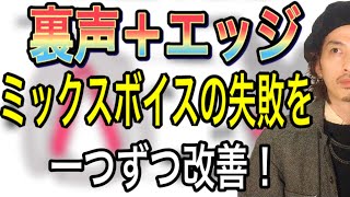 【ボイトレ】裏声＋エッジボイス ミックスボイス習得で躓くパターンを改善！【高音の出し方】【ボイストレーニング】【ミドルボイス】 [upl. by Nrevel]