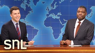 Weekend Update Colin Jost and Michael Che Swap Jokes for Season 49 Finale  SNL [upl. by Dreda]