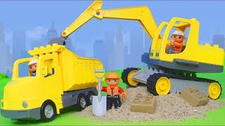 LEGO DUPLO koparka  film dla dzieci koparka ciężarówka dźwig Bagrownica po polsku [upl. by Constancia]