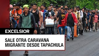 Nueva caravana migrante sale de Tapachula Chiapas con rumbo a EU [upl. by Yrbua]