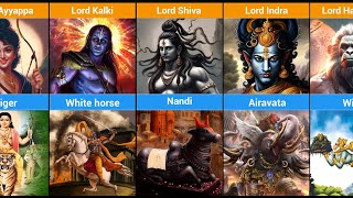 Hindu 🕉️Gods and Their Vahanas A Visual Guide🙏🙏 [upl. by Suaeddaht]