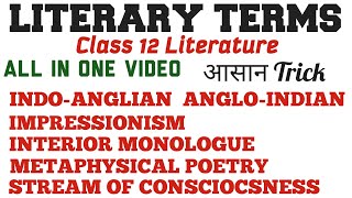 Literary Terms  literary devices  literary devices class 12  impressionism  metaphysical poetry [upl. by Ayatnohs]