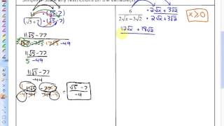 52 part 3 Conjugate Rationalizing a Binomial Denominator [upl. by Andros]