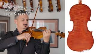 Lyon amp Healy Maestro violin 1925 Mirecourt FRANCE  Cristian Fatu  at the Metzler Violin Shop [upl. by Ehtiaf]