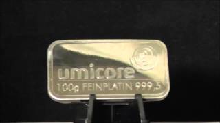 Umicore 100 Gram Platinum Bar 9995 [upl. by Joann]