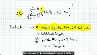 Grundlagen für das Praktikum Experimentalphysik 35 Gaußsche Fehlerfortpflanzung [upl. by Niwrad]