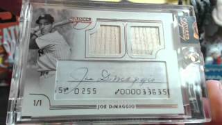 2014 Topps Dynasty Joe DiMaggio amp 2012 Prime Cuts Ty Cobb Cut Auto 1of 1s Hit by Bomber Breaks [upl. by Declan]