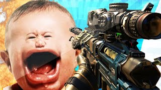 1V1 HEADSHOT ONLY MAKES LITTLE KID CRY ON BO3 BLACK OPS 3 TROLLING [upl. by Olenolin998]