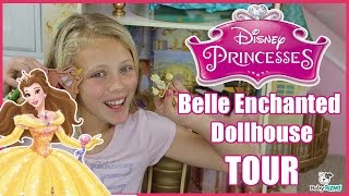 Disney Princess Beauty and the Beast Belle Enchanted Dollhouse Castle Kids Pretend Play [upl. by Ecnarolf]