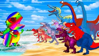 Triceratops Evolution Of GODZILLA DINOSAUR amp SPIDER BRACHIOSAURUS Trex King Death Cartoon Animation [upl. by Canale966]