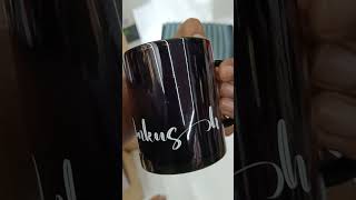 Mug printing on black mugmugprint mugprinting personalisedgifts logoprinting [upl. by Eidok501]