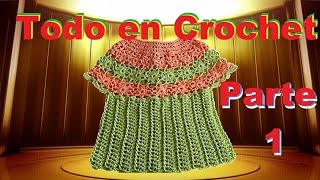 blusa a crochet  paso a paso  tejido para niñas  parte 1 [upl. by Idyak]