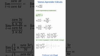 APLICAÇÃO DO LIMITE TRIGONOMÉTRICO FUNDAMENTAL professorluizmaggi [upl. by Aduh265]