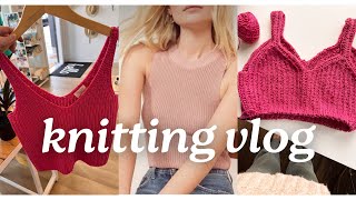 Knitting Podcast knit a Reformation  Sezane dupe with me [upl. by Naro]