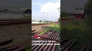 Aktivitas Langsiran Lokomotif CC 206 Di Stasiun Tegal shorts viral keretaapi [upl. by Llerret]