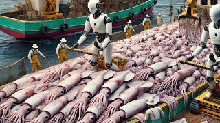 Japanese Fishermen Use Robots To Catch And Process Billions Of Squid And Tuna [upl. by Ardeth]