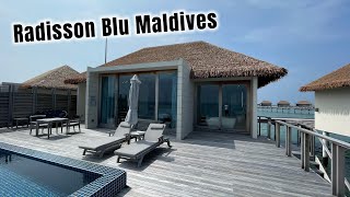 Radisson Blu Maldives Water Villa With Pool Oneshot Room Tour 2023 [upl. by Nihsfa]