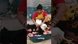 Neck chicken cutting skill by women super fast chicken cutting 😀😀 chickenlover streetfood [upl. by Jerome]