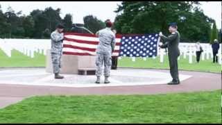 The American Cemetery at Normandy Flag Lowering [upl. by Romney]