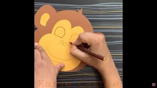 shorts  Monkey face mask  Monkey mask  How to make Monkey mask  Animal face mask [upl. by Linn223]