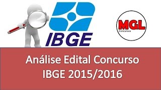 Análise do Edital Concurso IBGE 20152016 [upl. by Ilatfen]