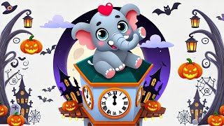 Hickory Dickory Dock Elephant Halloween  ⭐️Halloween Special Song For Kids  Little Melody World [upl. by Ambrosane]