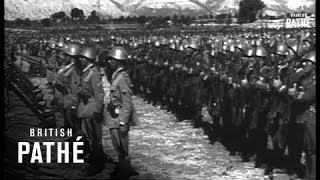 Carsoli Aka Mussolini With King Emmanuel At Military Parade 1937 [upl. by Etiragram506]