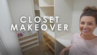 DIY CLOSET MAKEOVER  BUDGET CUSTOM CLOSET BUILD [upl. by Nylaret482]