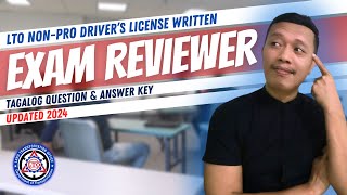 LTO EXAM REVIEWER 2024 TAGALOG FOR NON PROFESSIONAL DRIVERS LICENSE  Complete Question amp Answer Key [upl. by Edelman]