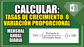 Como Calcular la Tasa de crecimiento mensual y anual con datos mensuales en Excel Análisis de Datos [upl. by Paza]