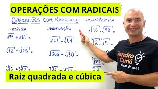 OPERAÇÕES COM RADICAIS  ADIÇÃO SUBTRAÇÃO MULTIPLICAÇÃO e DIVISÃO [upl. by Ardnohsal470]