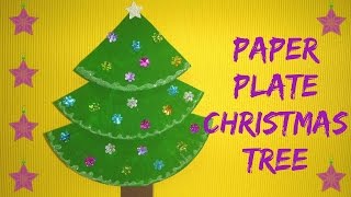 Christmas Craft  Paper Plate Christmas Tree  Paper Plate Craft [upl. by Eicak]