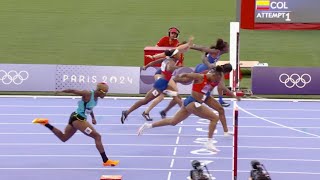 Masai Russell Debut Gold Medal on Womens 100m Hurdles SambaMayela amp Jasmine Camacho Olympic 2024 [upl. by Nike]