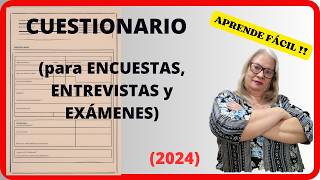 5 📚 ¿Cómo hacer EL CUESTIONARIO de tu encuesta examen o entrevista 2024 [upl. by Tamarra]