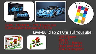 LiveBuild CaDA  C61041W  7704 SuperCar Teil 4 und LEGO Super Mario 71367 Marios Haus [upl. by Resor]