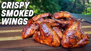 CRISPY Smoked Chicken Wings On A Pellet Grill  Ash Kickin BBQ [upl. by Hadias]