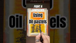 Oil Pastel Art Landscape  easy method art creativeart oilpastel oilpasteldrawing [upl. by Chemarin743]