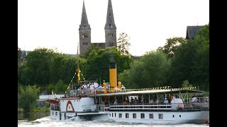 Der Kaiser Wilhelm Raddampfer aus Lauenburg ist zurück auf der Weser zwischen Holzminden und Höxter [upl. by Jacynth636]