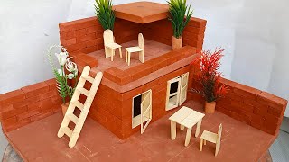 diy bricklaying building miniature house diorama  house no 07 [upl. by Jarus]