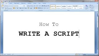 How to Write a Short Script [upl. by Lettig]