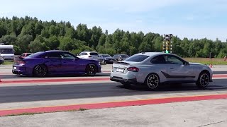 Dodge Charger SRT Hellcat 62 vs BMW M240i xDrive 14 mile drag race [upl. by Eanad]