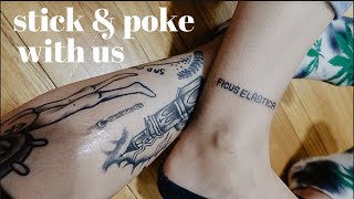 Giving ourselves stick amp poke tattoos [upl. by Einahpit]