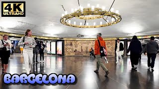 Las Ramblas Barcelona at Night  Barcelona Street Walking Tour  April 2024 Barcelona 4K 60ftps [upl. by Gusty]